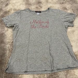 Mother of The Bride Jeweled Gray Tee Shirt Short Sleeve Size Large